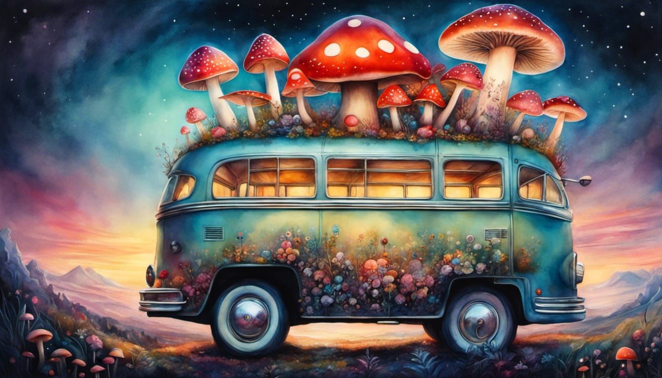 The magic mushroom bus  by @Bellarama