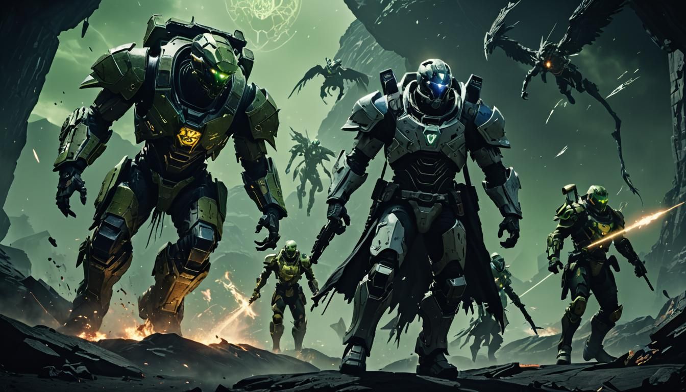 Titan, Warlock, and Hunter in an epic scene on Destiny 2 the...