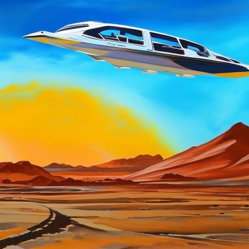 old flying car to mars - AI Generated Artwork - NightCafe Creator