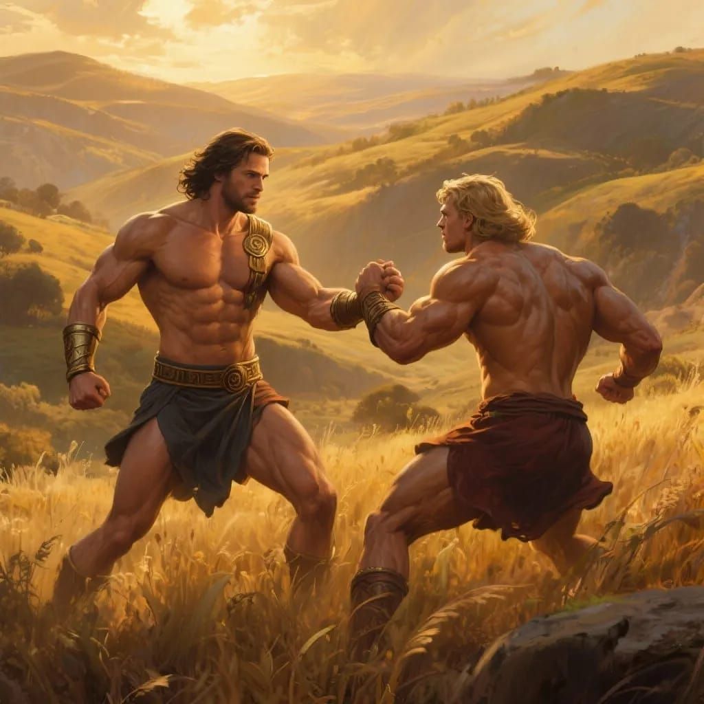 Theseus and Pirithous wrestle, just like old times