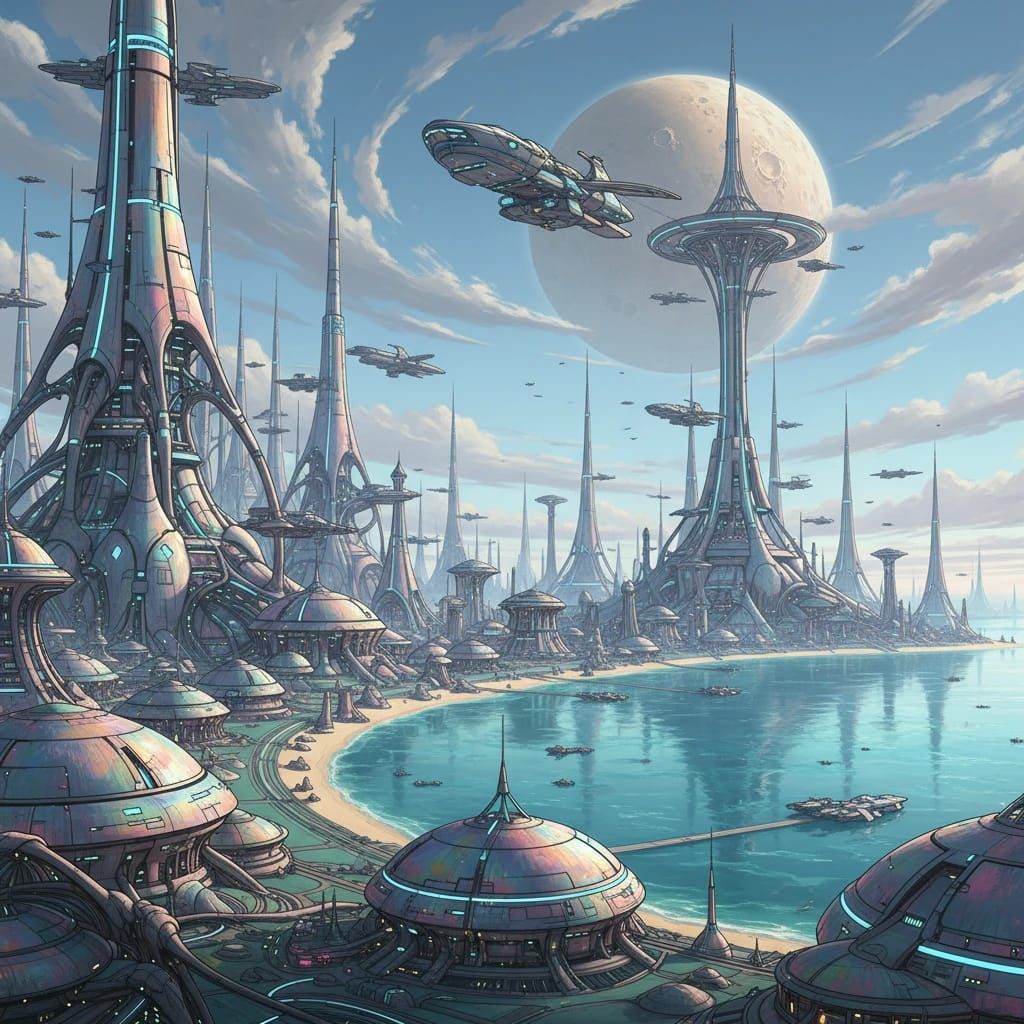 Fantastic Alien City on Distant Planet