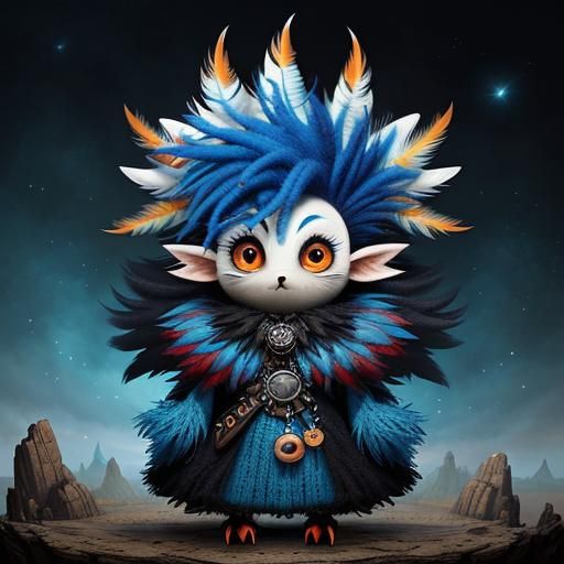 Cute and fluffy tiny baby bird by Andy Kehoe and Tim Burton. Big sad ...