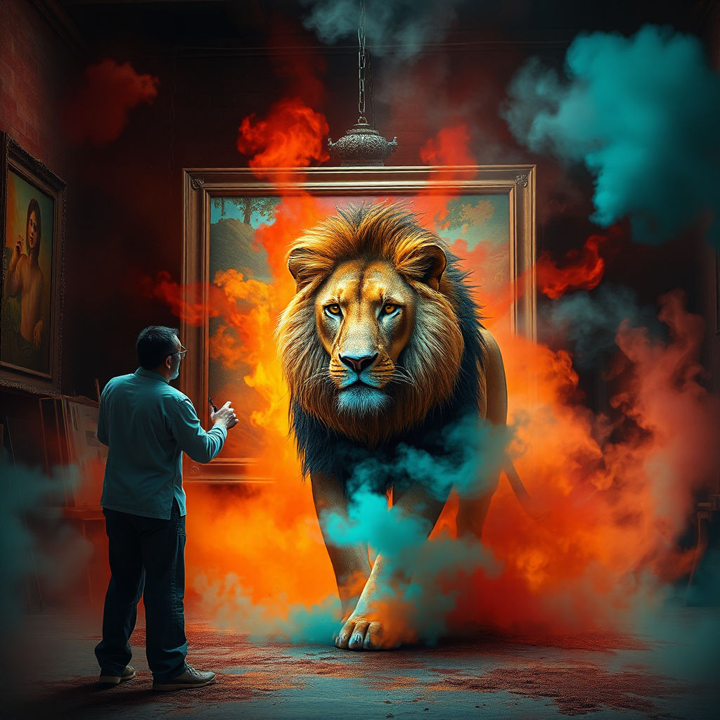 A painting on the wall of lion king comes to life