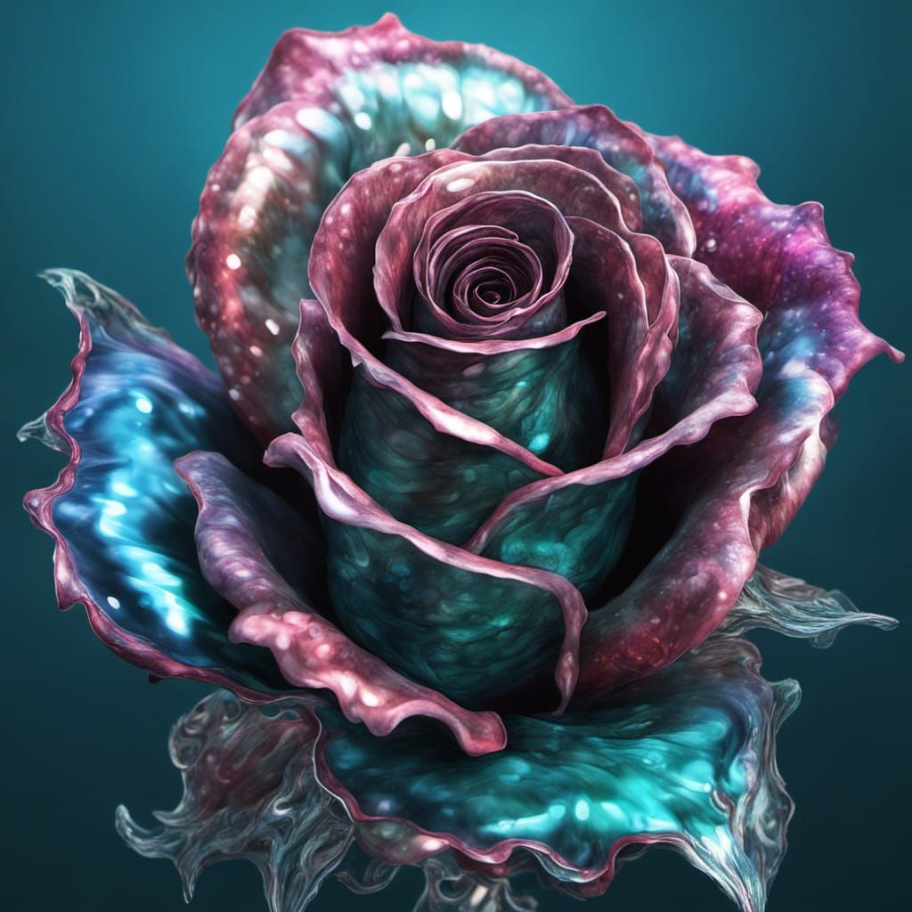 Metallic rose - AI Generated Artwork - NightCafe Creator