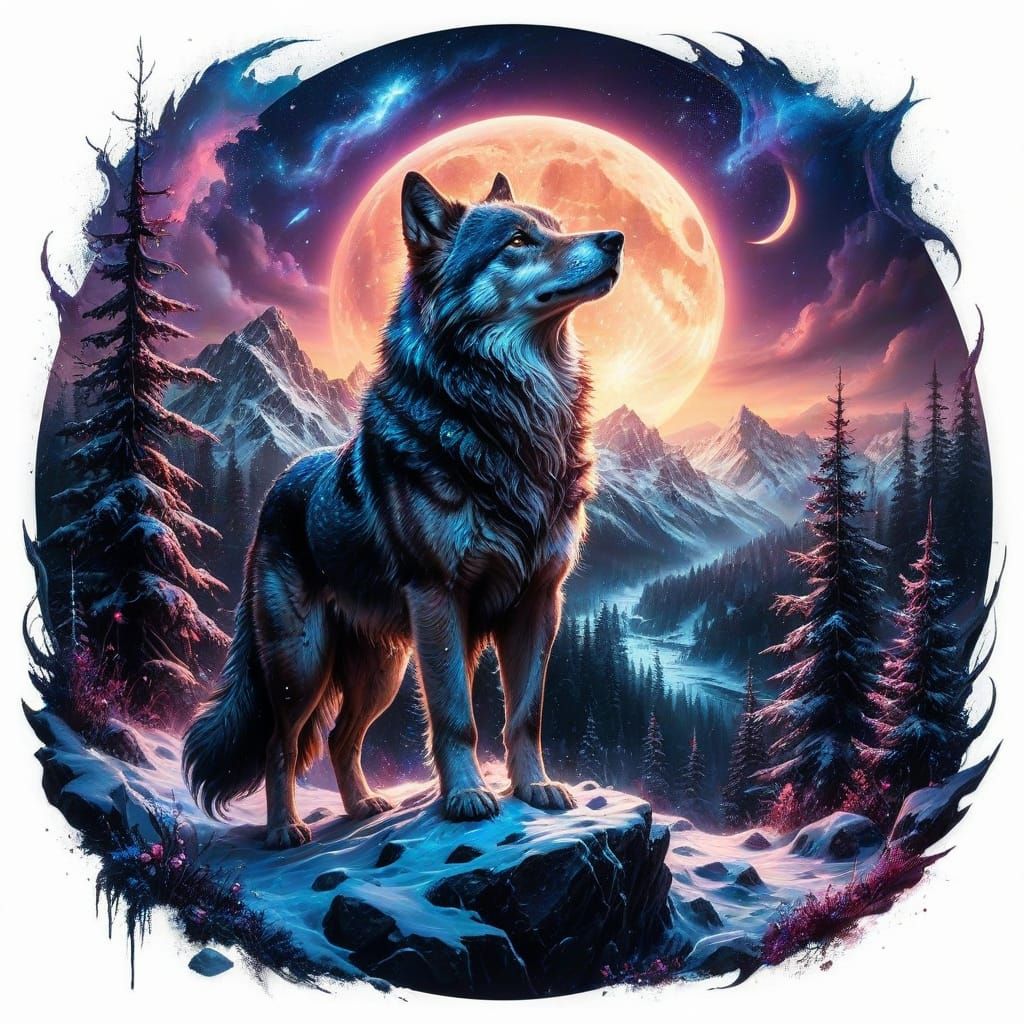Melancholy Wolf Under Twilight Sky 🐺