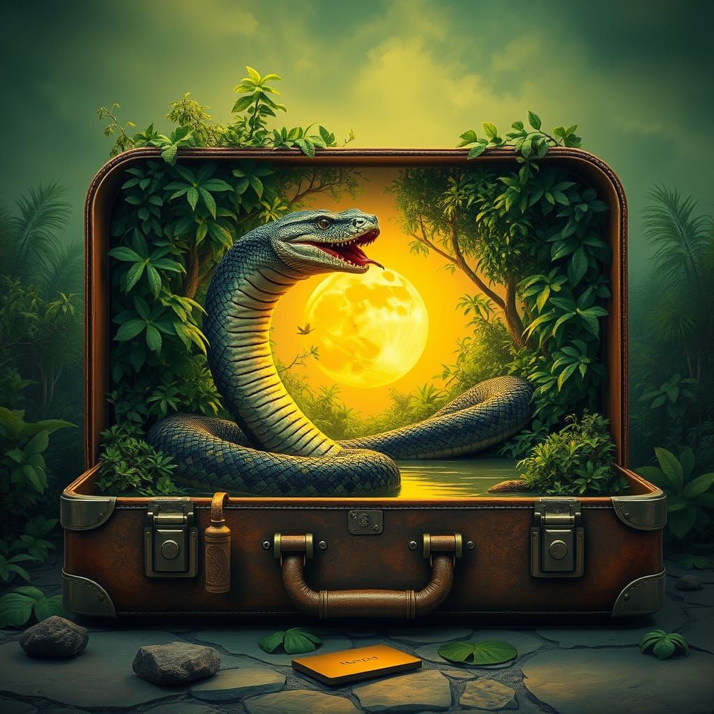 A Snake in a Suitcase  by @JeepBB