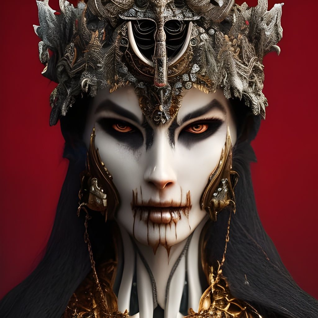 Majestic Skeleton Wolf Man in Jeweled Armor