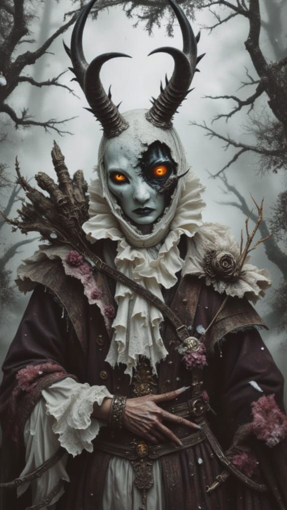 Sinister Demon Creature in Snowy Dark World