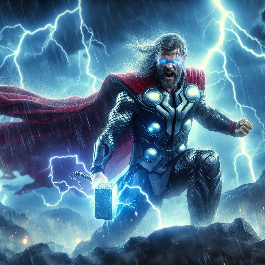 Pissed Off Thor! - Ai Generated Artwork - Nightcafe Creator