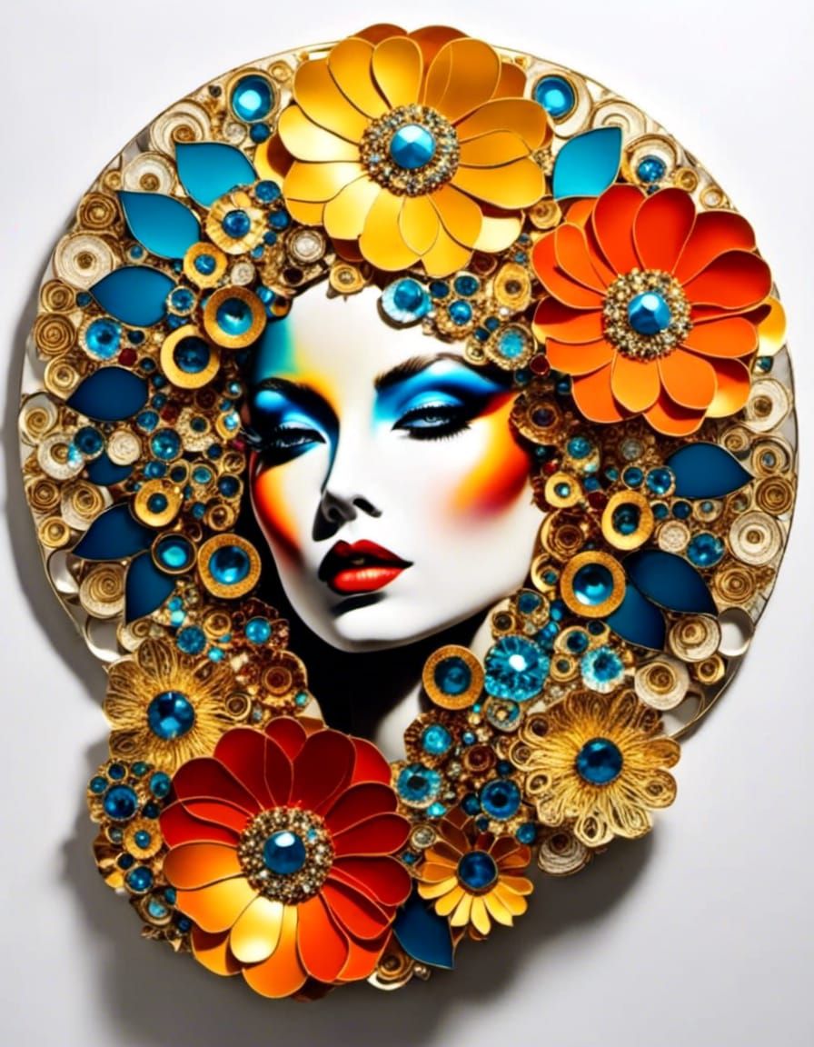 <lora:Scrapbook Doodles:1.0> Magical realism, colorful fashion model sketch in the geometric style of Antonio Lopez circa 1979, fashionista,...