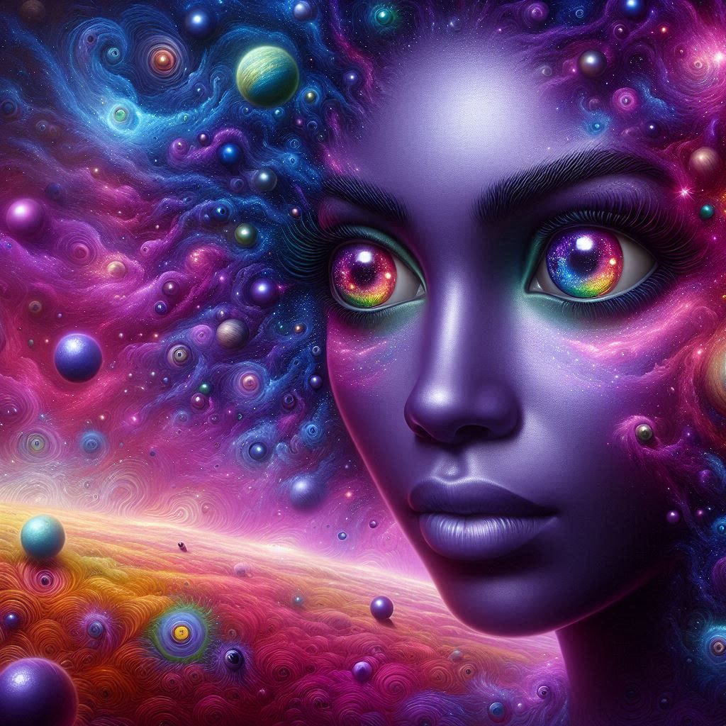 surreal portrait cosmic