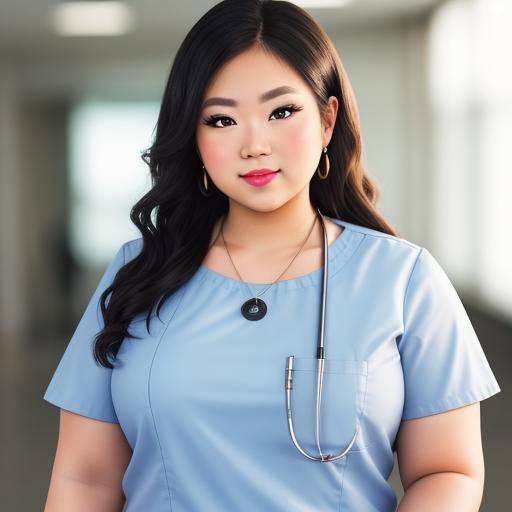 bbw nurse in a  very revealing  outfit 