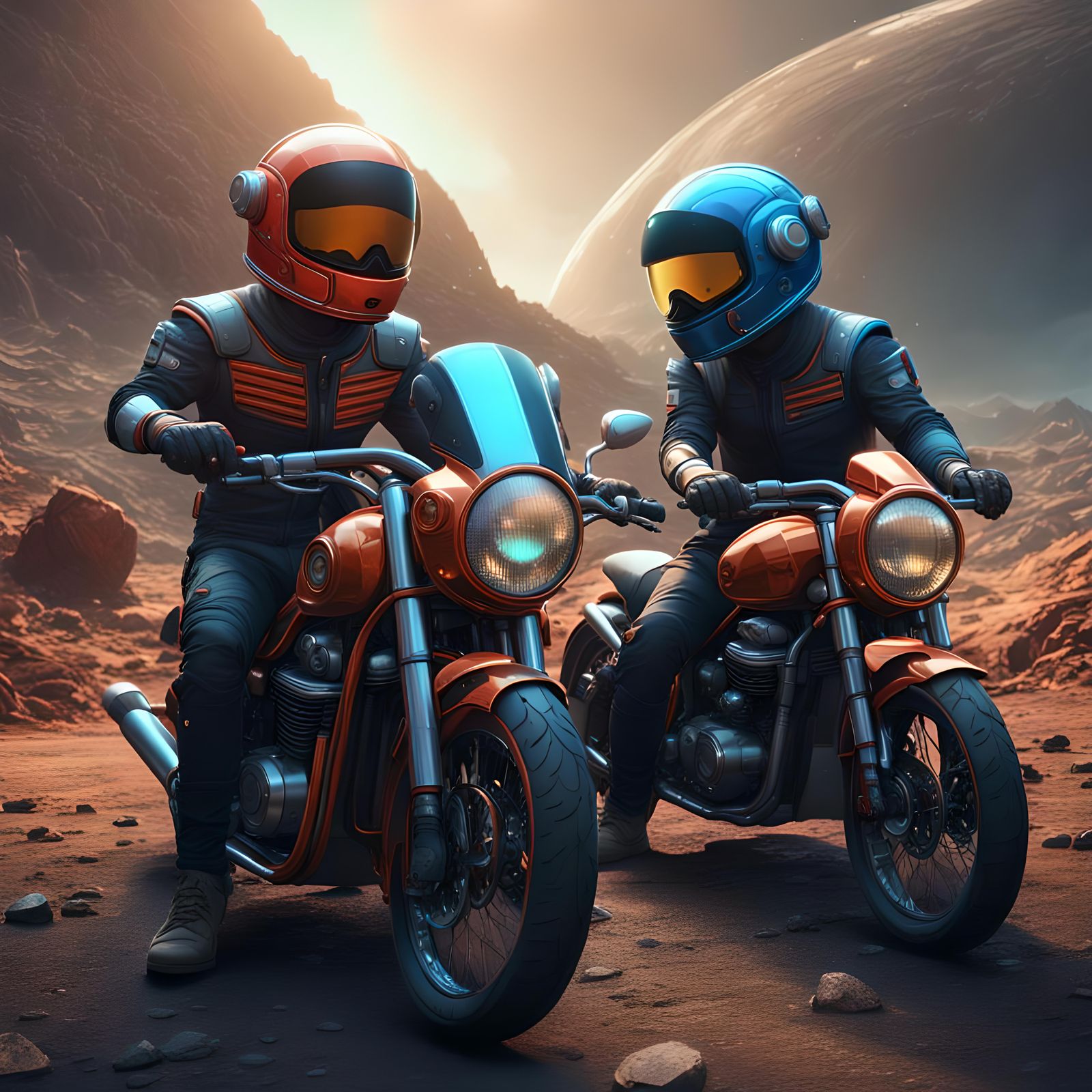 Space Biker Buddies - AI Generated Artwork - NightCafe Creator