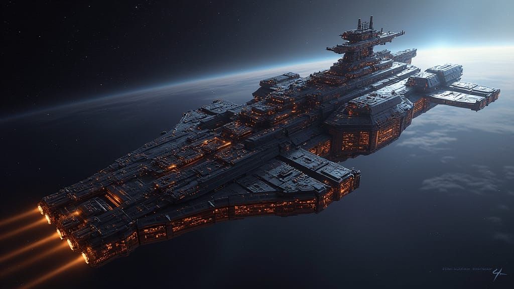 SCI FI image ship GR2 , hyper 256k intricate.