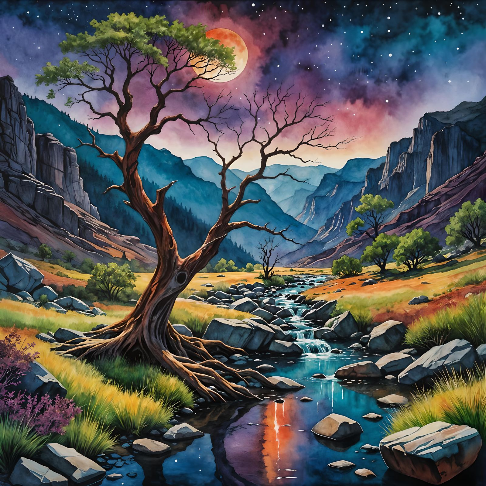 moonlit valley