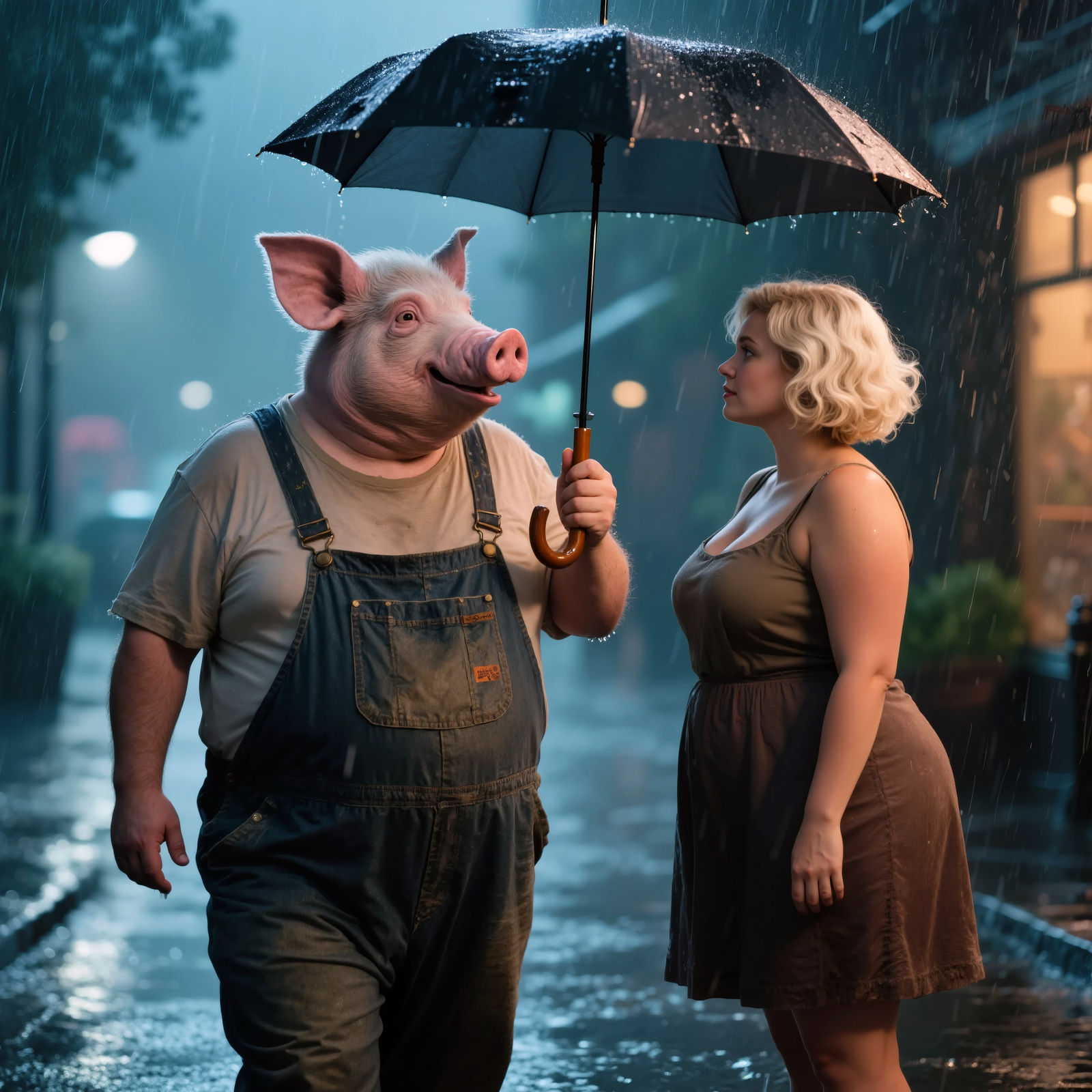 Rainy Night Encounter