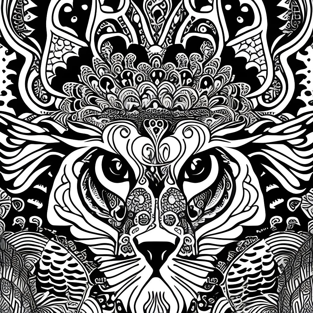 Chimera Line Drawing from Coloring Book  by @MindFull
