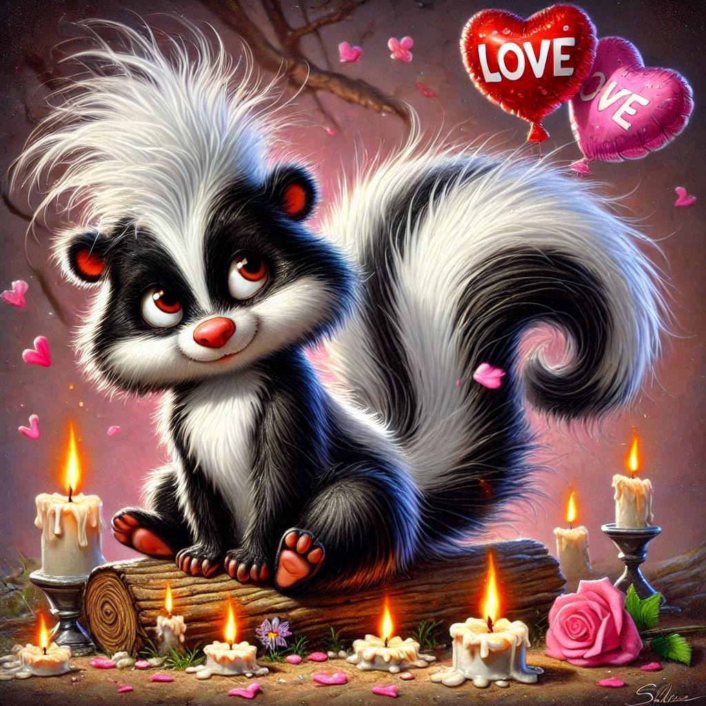 Skunk awaiting her Valentine date!