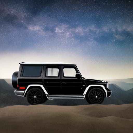 black mercedes g class g wagon standing on a hill below the ...