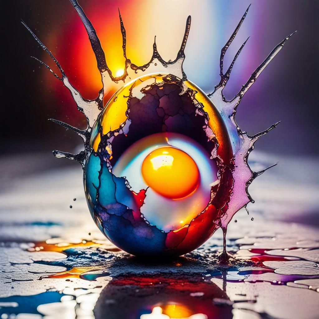 Inky egg yolk splatter 