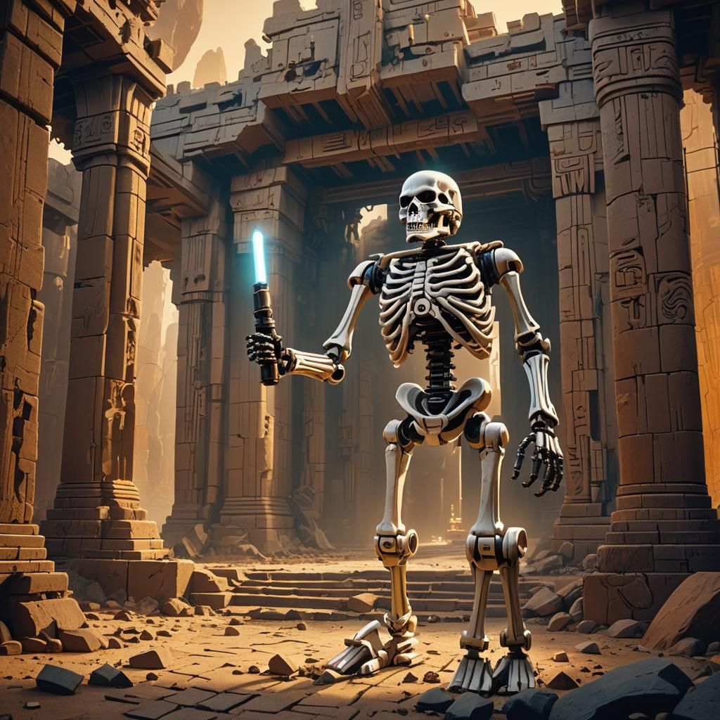 Star Wars Lego Skeleton in Ancient Temple