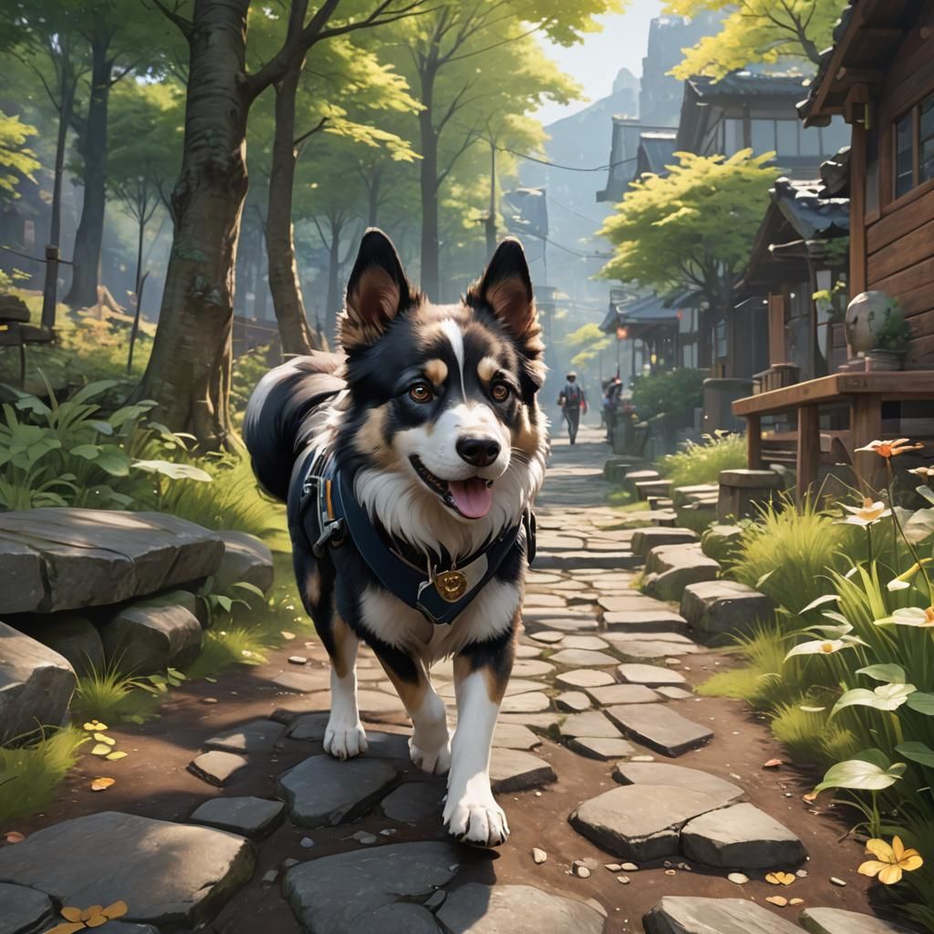 dog going on first adventure