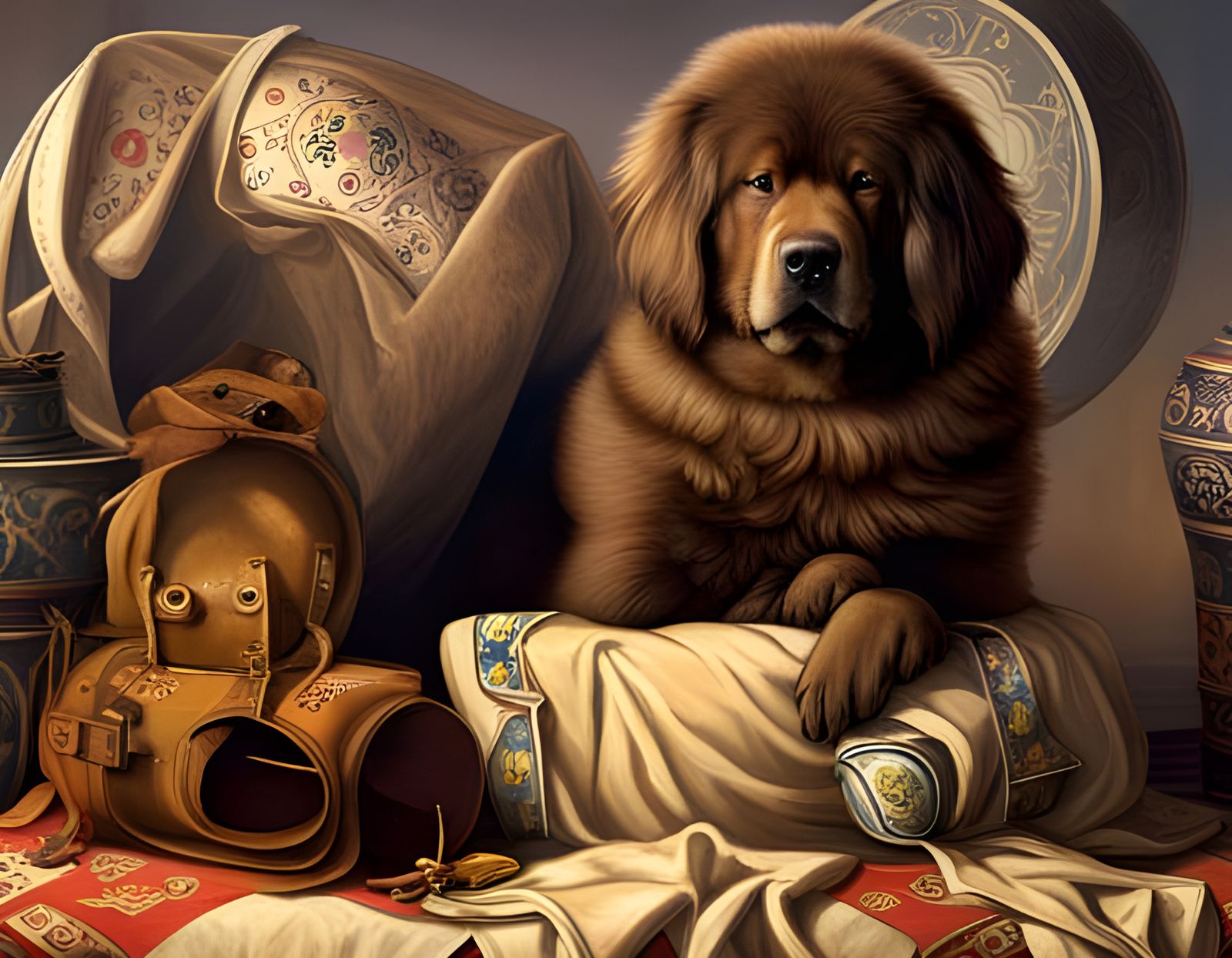 Tibetan Mastiff dog  by @BettyMariaDigArt