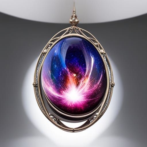 An Egg Shape Pendant with the Galaxy Inside