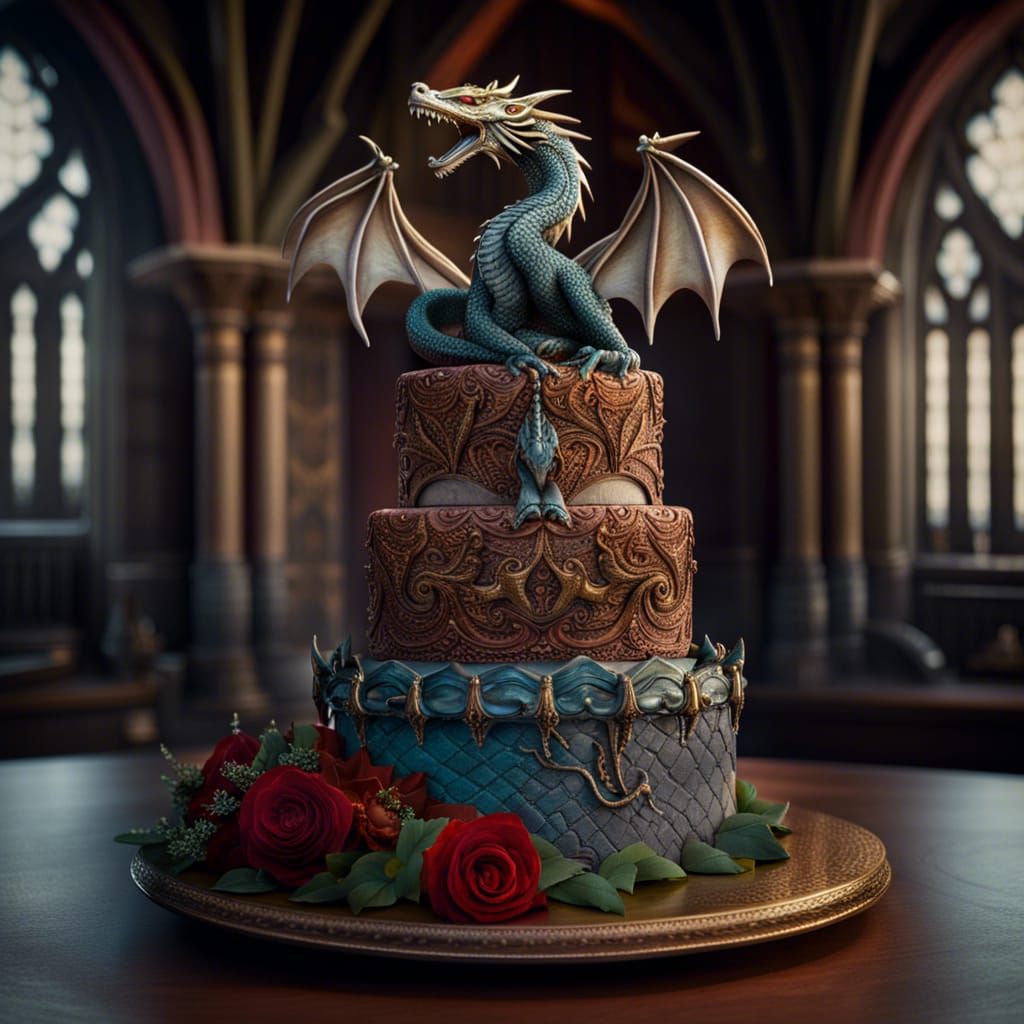 Dragon wedding cake  by @Mars