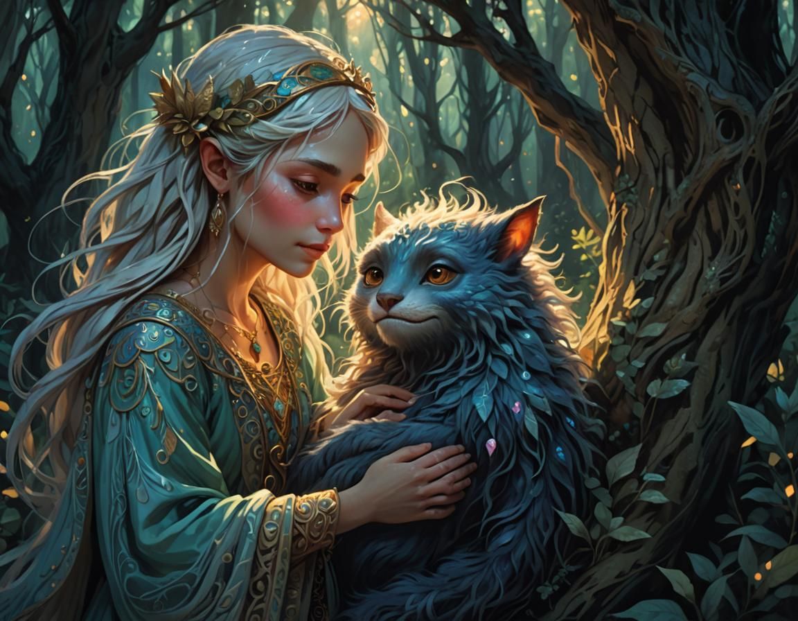 Djinn Mary witv cute little hairy monster 