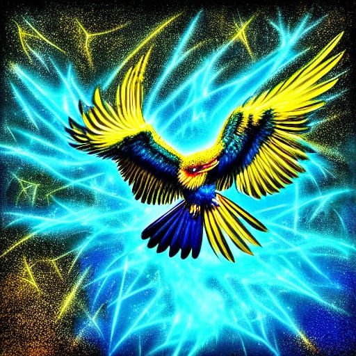 Electric Thunderbird Soaring Through Stormy Skies