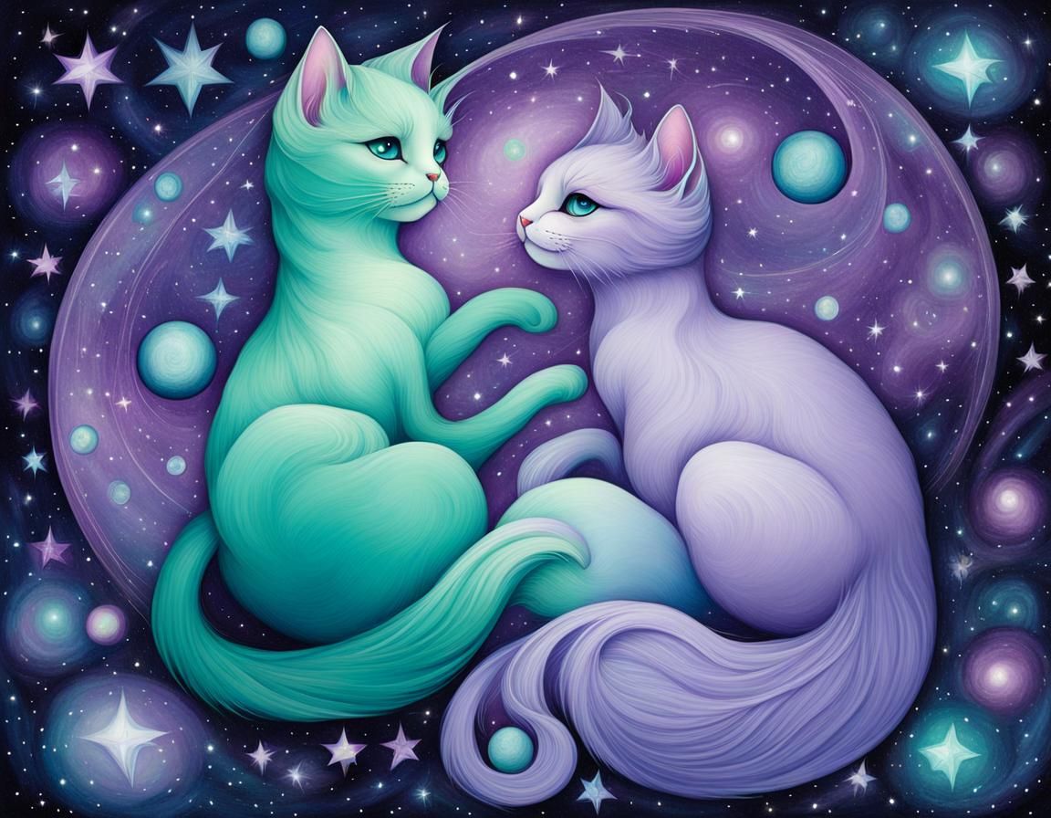 Cosmic cats - AI Generated Artwork - NightCafe Creator