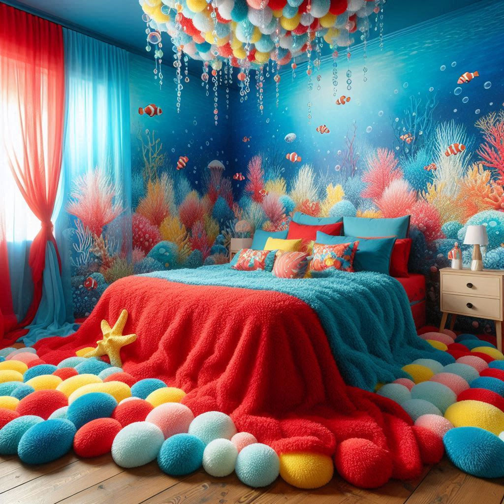 Fun Ocean Fleece Bedroom