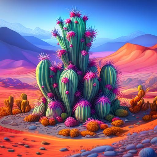 Cactus in the Desert - AI Generated Artwork - NightCafe Creator