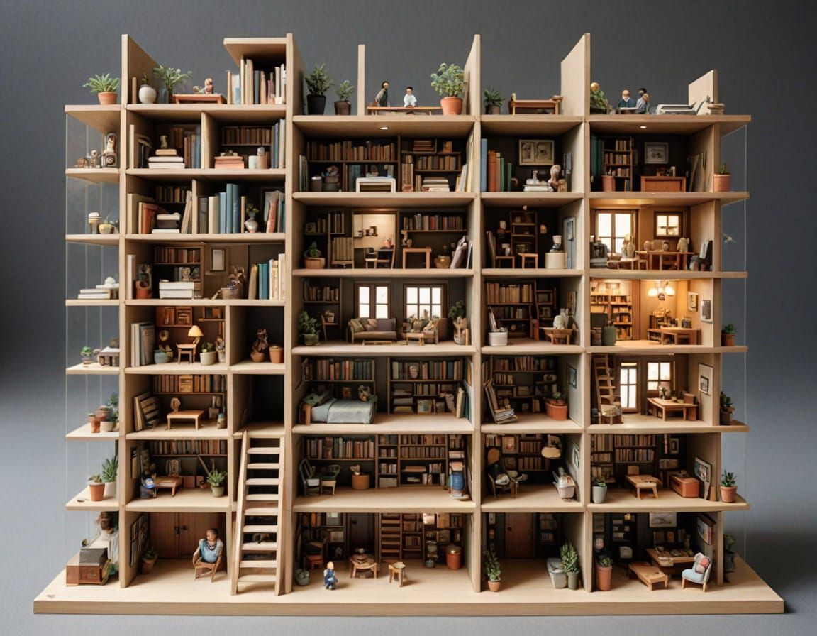 Lilliputians Repurpose a Book Shelf  by @TCKSheryl