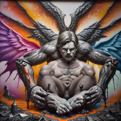the battle of good and evil on planet Earth intricate detail...