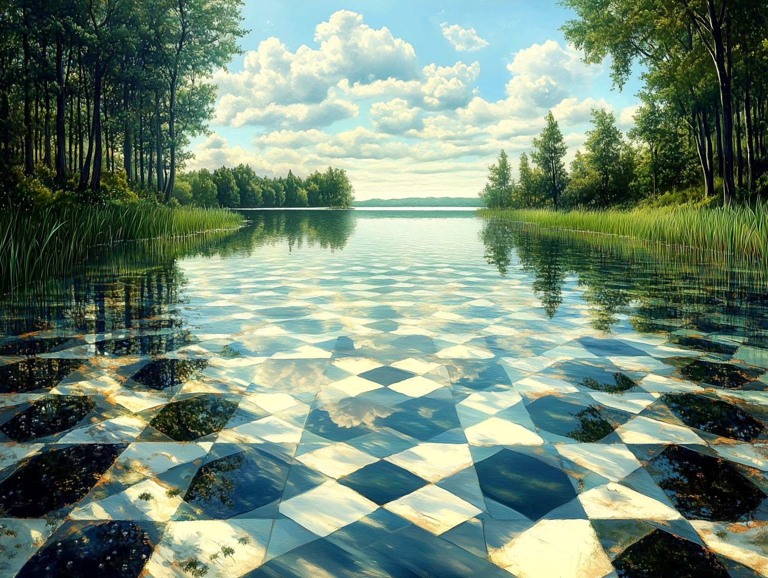 Checkered lake