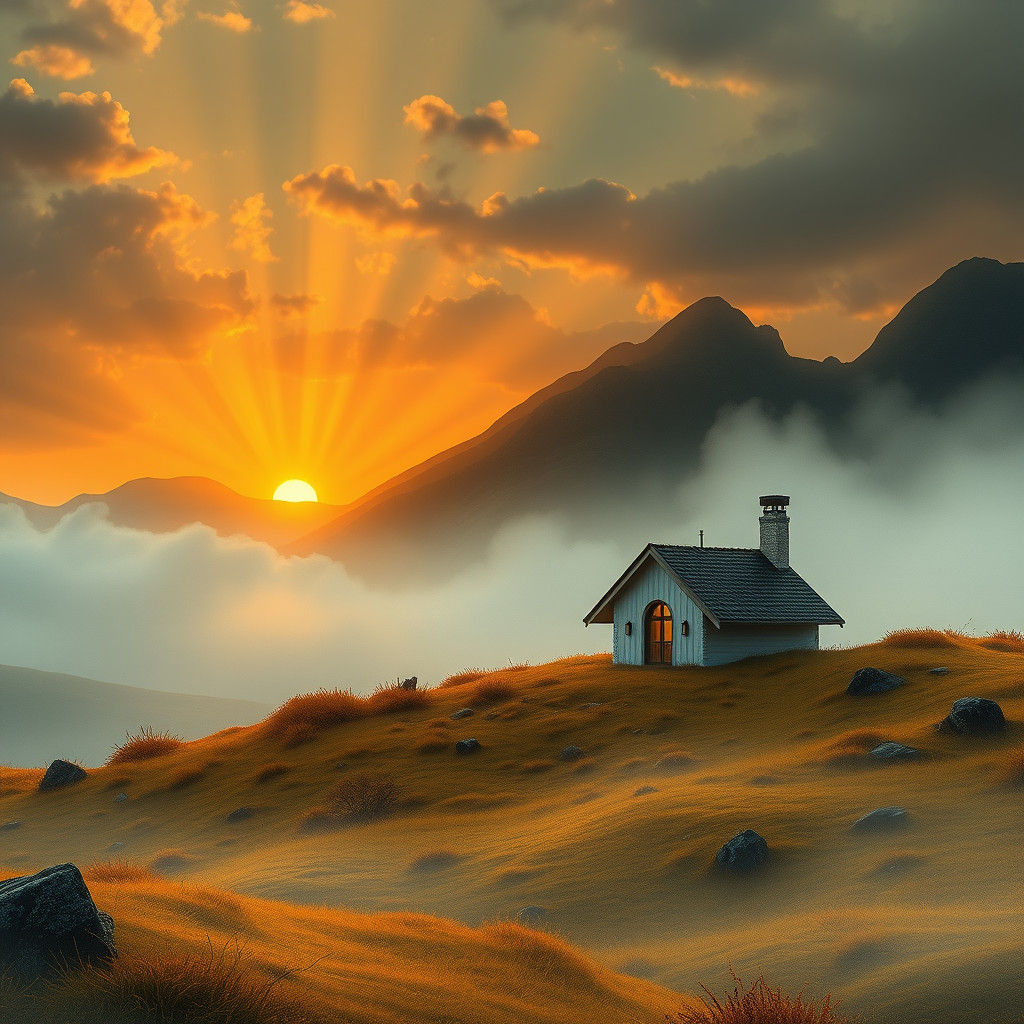 Golden sunset on 
Isle of Skye, Scotland