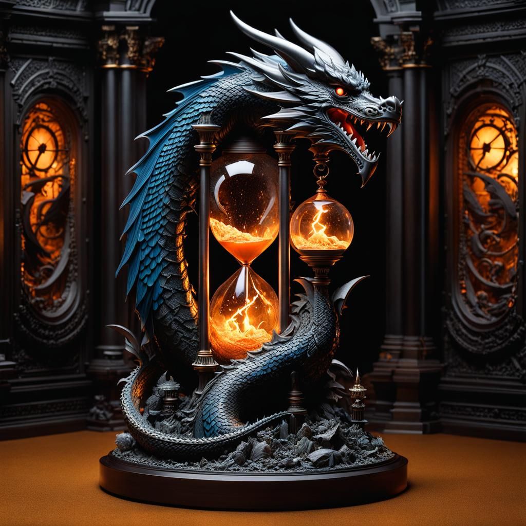 Dragon hourglass - AI Generated Artwork - NightCafe Creator