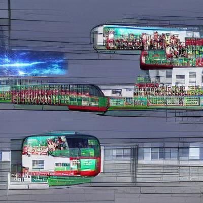 Single‐level doubledecker train.