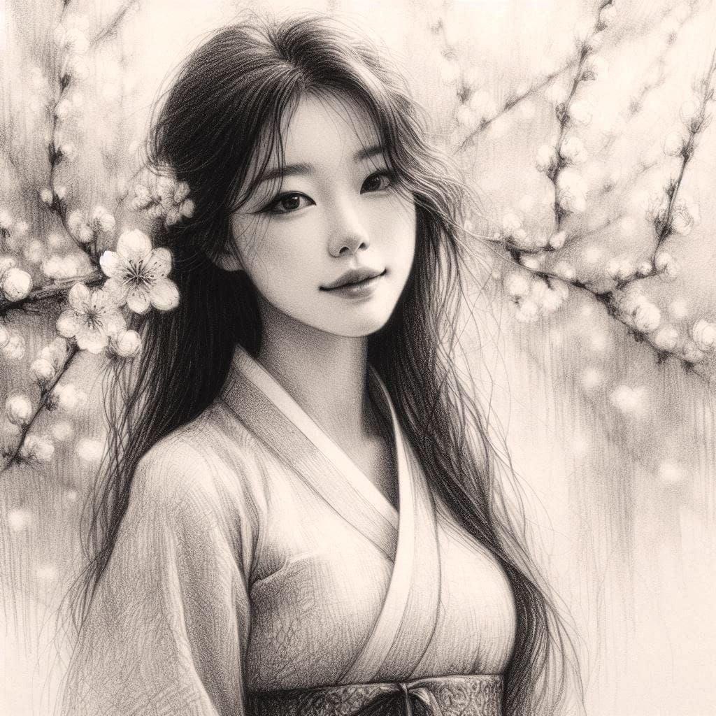 Beauty In Graphite Sketch