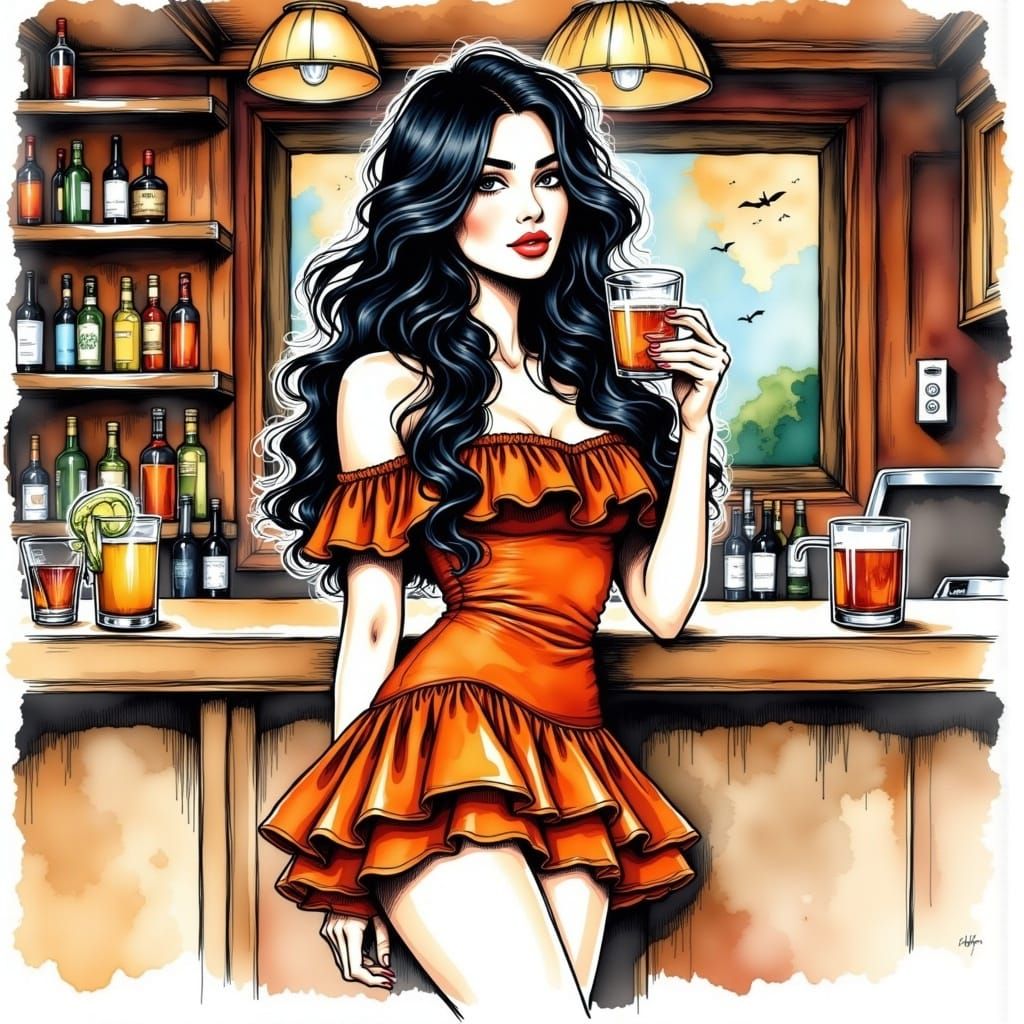 <lora:Ink illustration:1.0>