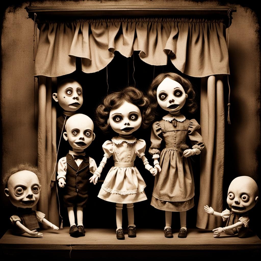 Possessed dolls...exorcism asap - AI Generated Artwork - NightCafe Creator