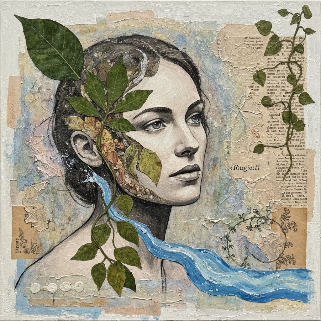 Echoes of Earth in Her | mixed media collage (Google Imagen 4.0 Fast - Clarity Upscale 5%)