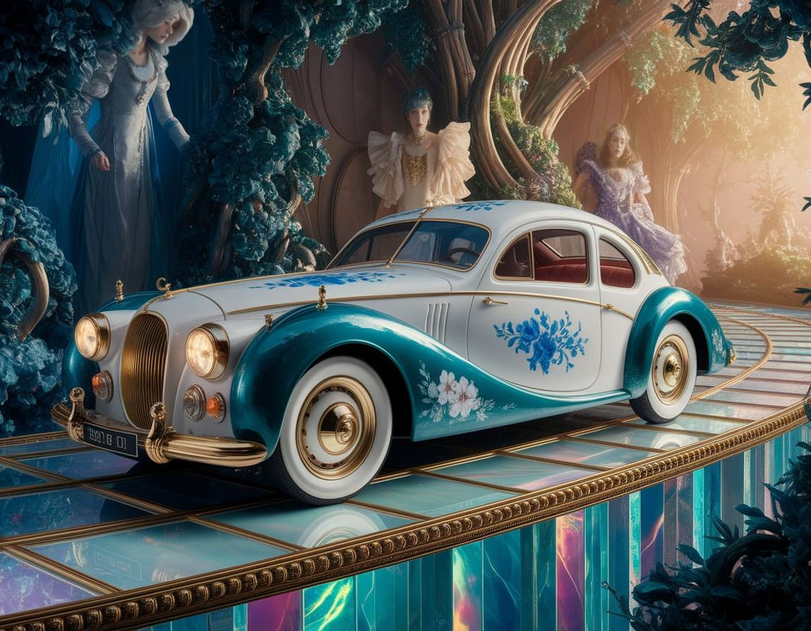 A car in a magic forest  by @HecateWayne