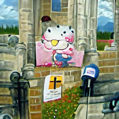 Hello kitty invites you to her church