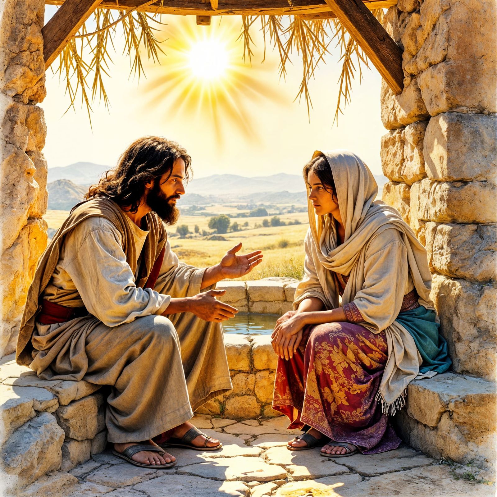 Jesus and the Samaritean Woman 
  by @IDA