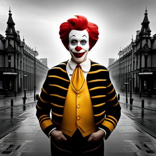 Ronald McDonald in the style of Tim Burton - AI Generated Artwork ...