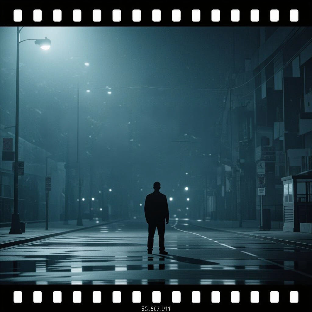 Cinematic Film Still with Dramatic Lighting