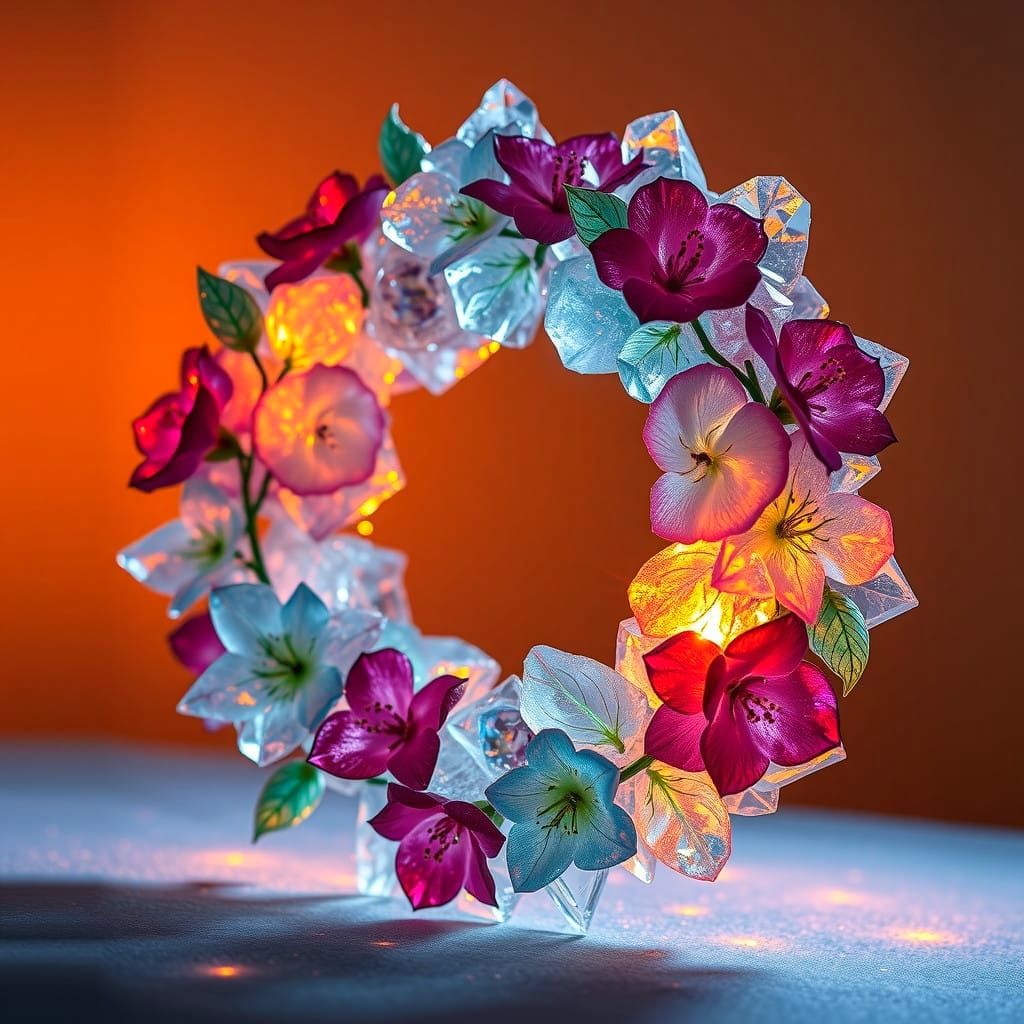 Colorful Ice Flower Wreath  by @viisipuu